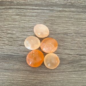 Five Tumbled Orange Selenite From Morocco.
